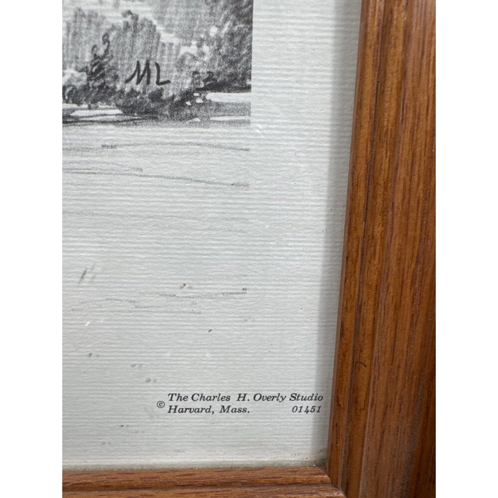 Framed Charles H. Overly Studio Print Of Jamestown Glasshouse Virginia In Wooden - Picture 4 of 7